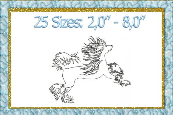 Chinese Crested Embroidery Design for Holiday Crafts
