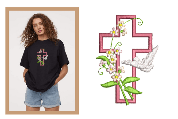 Review: Cross with Flowers Embroidery for Holiday Gifts
