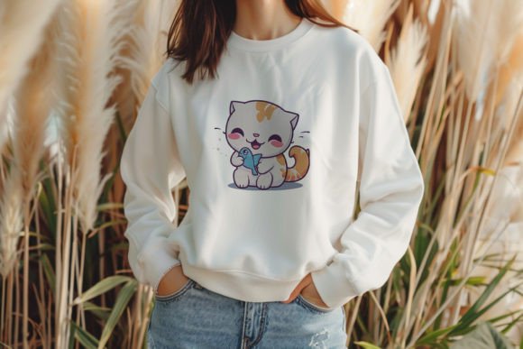 Review: Cute Cat Bite Fish Embroidery Design