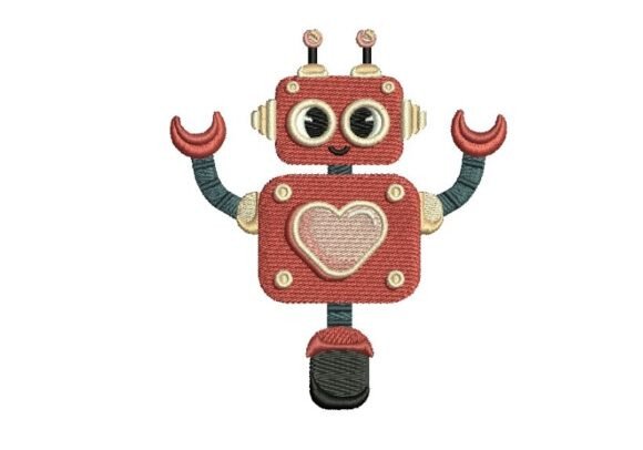 Reviewing the Little Red Robot Embroidery Design